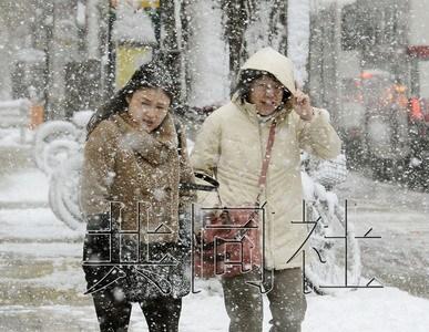低气压冷空气带来降雪 日本北海道积雪达50厘