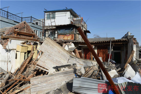 1月28日拍摄的北京市德内大街93号院塌陷现场。新华社发布客户端