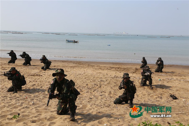 解放军两栖侦察兵训练组照:捕蛇生吃充饥