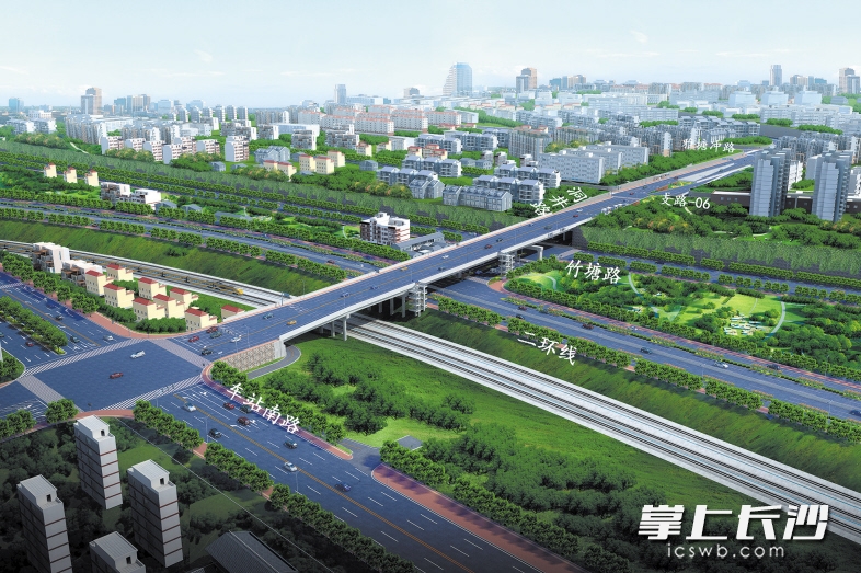 洞井路跨京广铁路和南二环效果图。资料图片