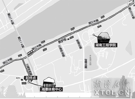 2016湘江马拉松赛赛道路线示意图