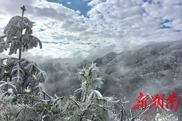 [永州] 阳明山首场降雪迎来永州最美冬天 新湖南www.hunanabc.com