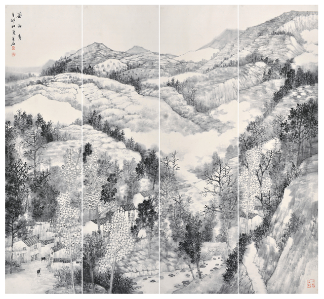 悦图丨王金石作品茶山青