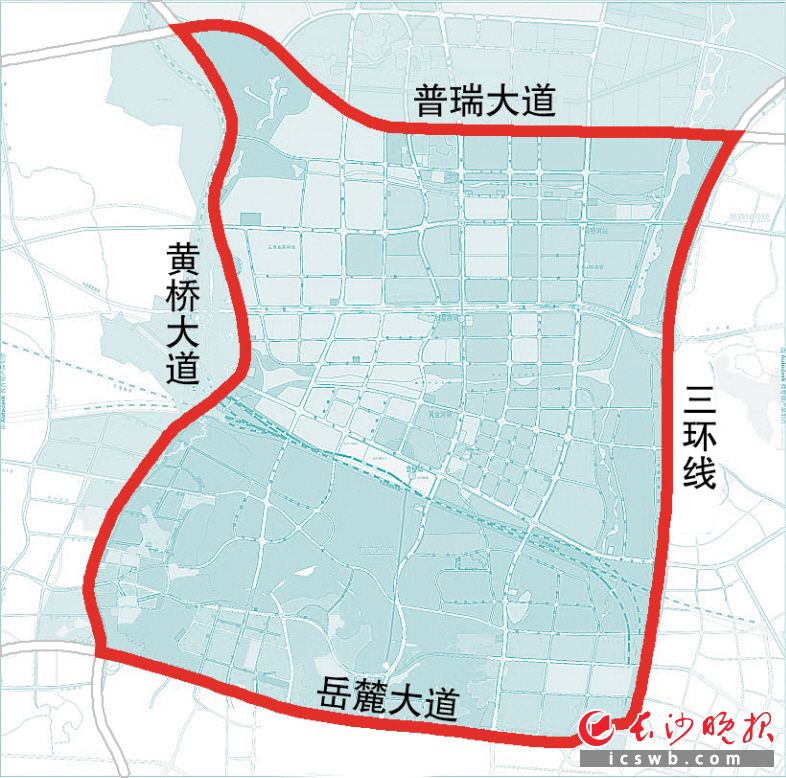 制图/戴莹芳高铁长沙西站周边地区规划范围