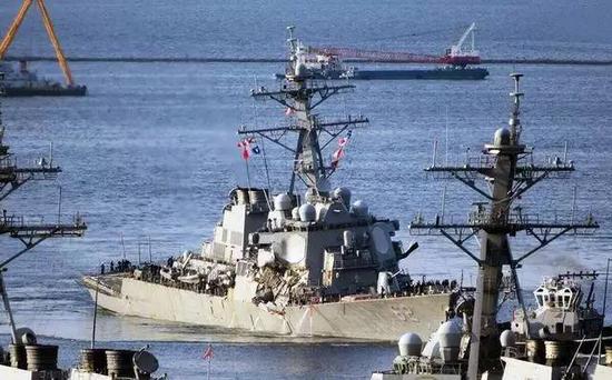  ▲资料图片：6月17日，美军“菲茨杰拉德”号驱逐舰在日本外海被撞。