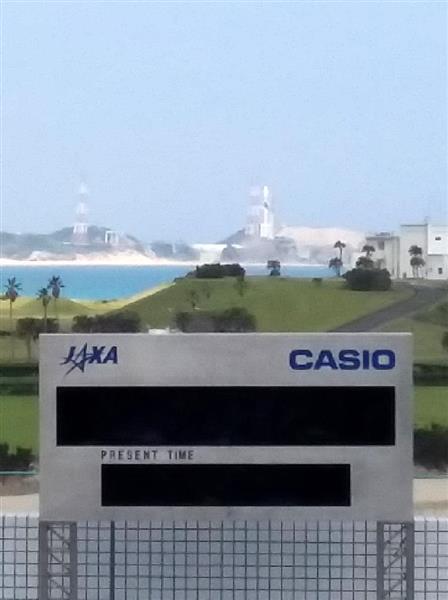  12日，停止倒计时的H2A火箭35号机。鹿儿岛县种子岛宇宙中心。图源：日本《产经新闻》 