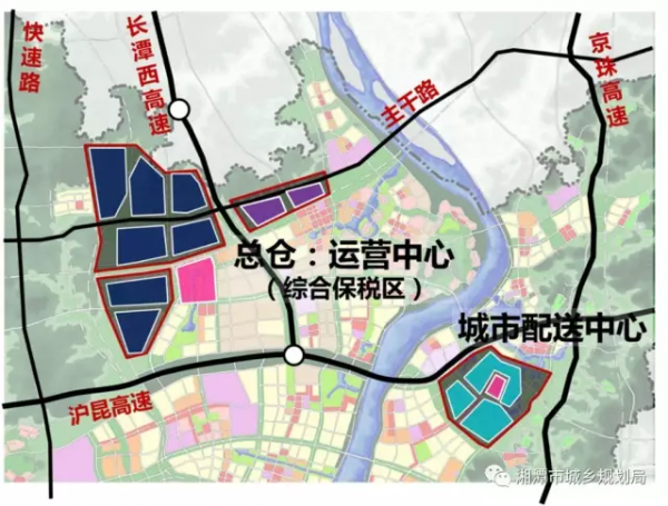 岳塘商贸城和长株潭配送中心图