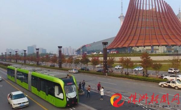 全球首条智轨示范线（资料图）。