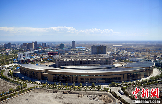 俯瞰中哈霍尔果斯国际边境合作中心。 <a target='_blank' href='http://www./'>中新社</a>记者 刘新 摄