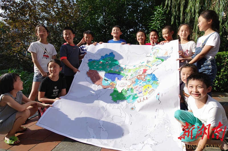 湖南少儿手绘"美丽中国"地图