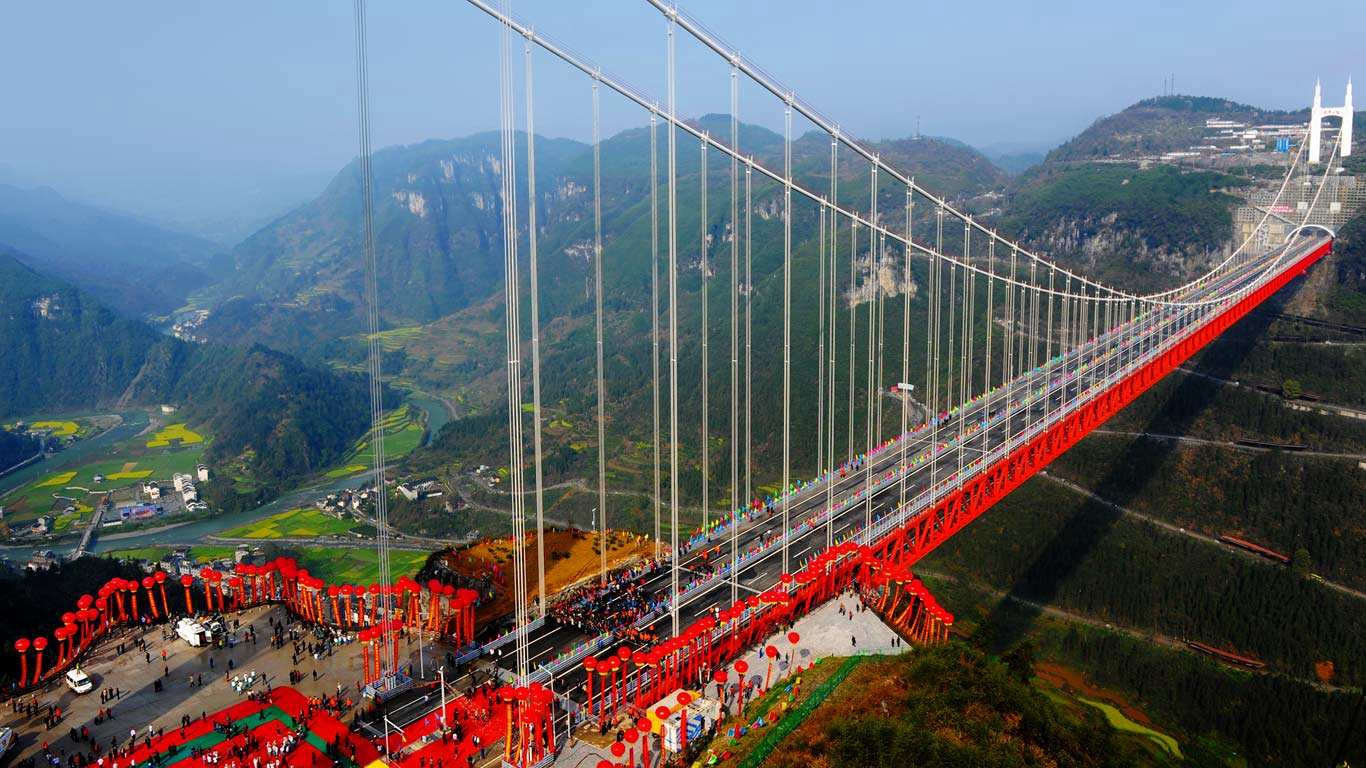 创四个世界第一-湖南矮寨特大悬索桥 - 路桥图库 - 土木工程网