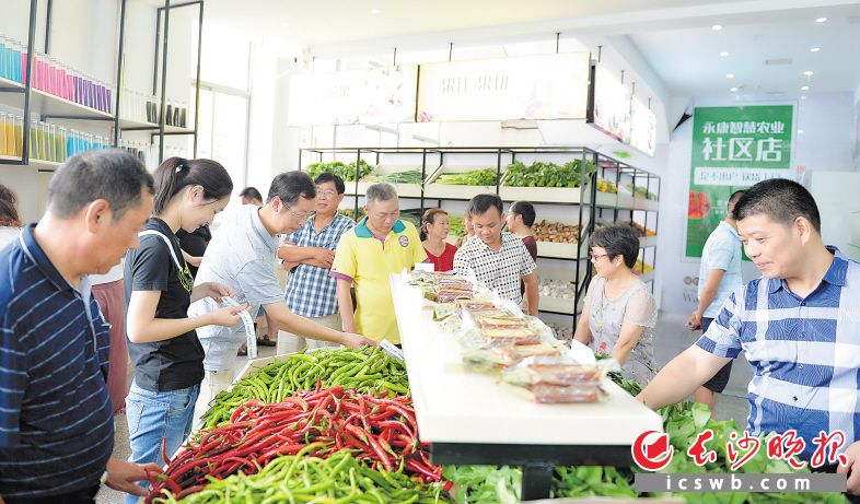 自今年7月以来，浏阳助力精准扶贫的农产品周末集市已经举办了12期。 长沙晚报通讯员 邓霞林 摄