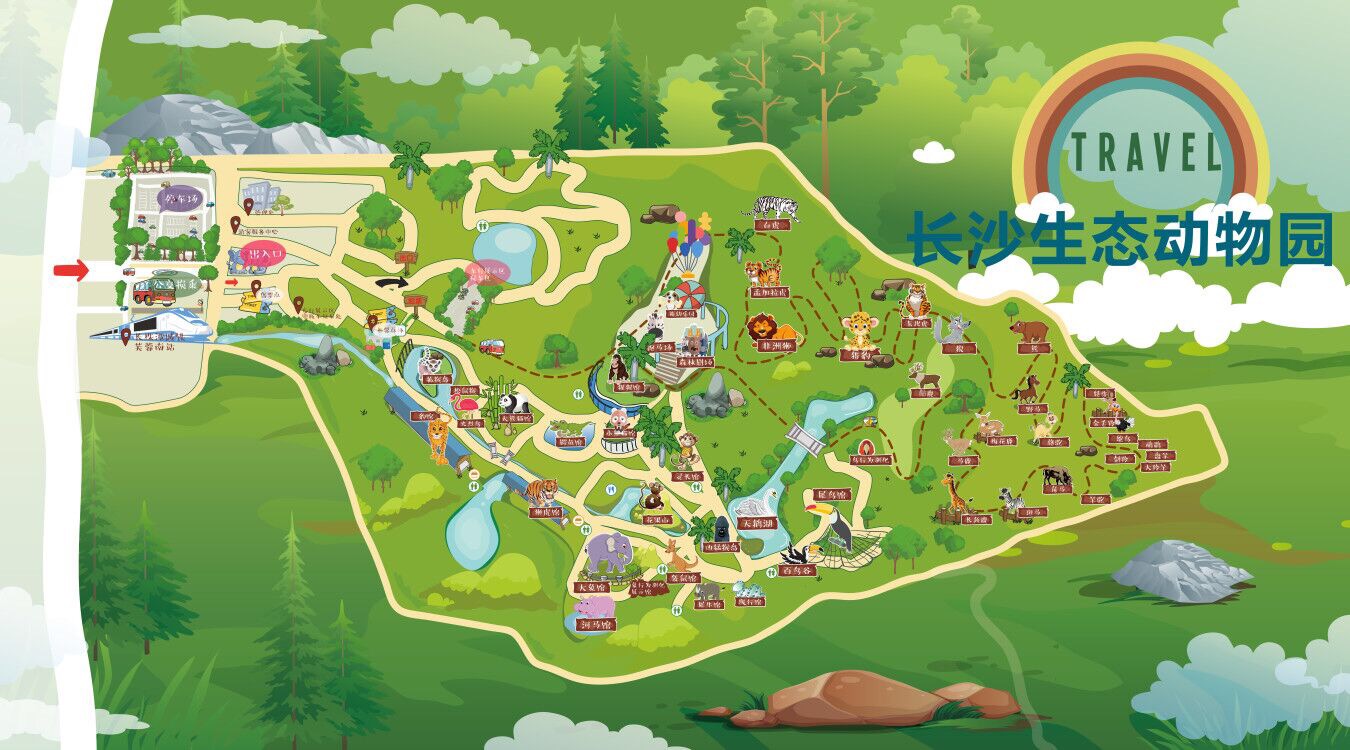 长沙生态动物园游园地图