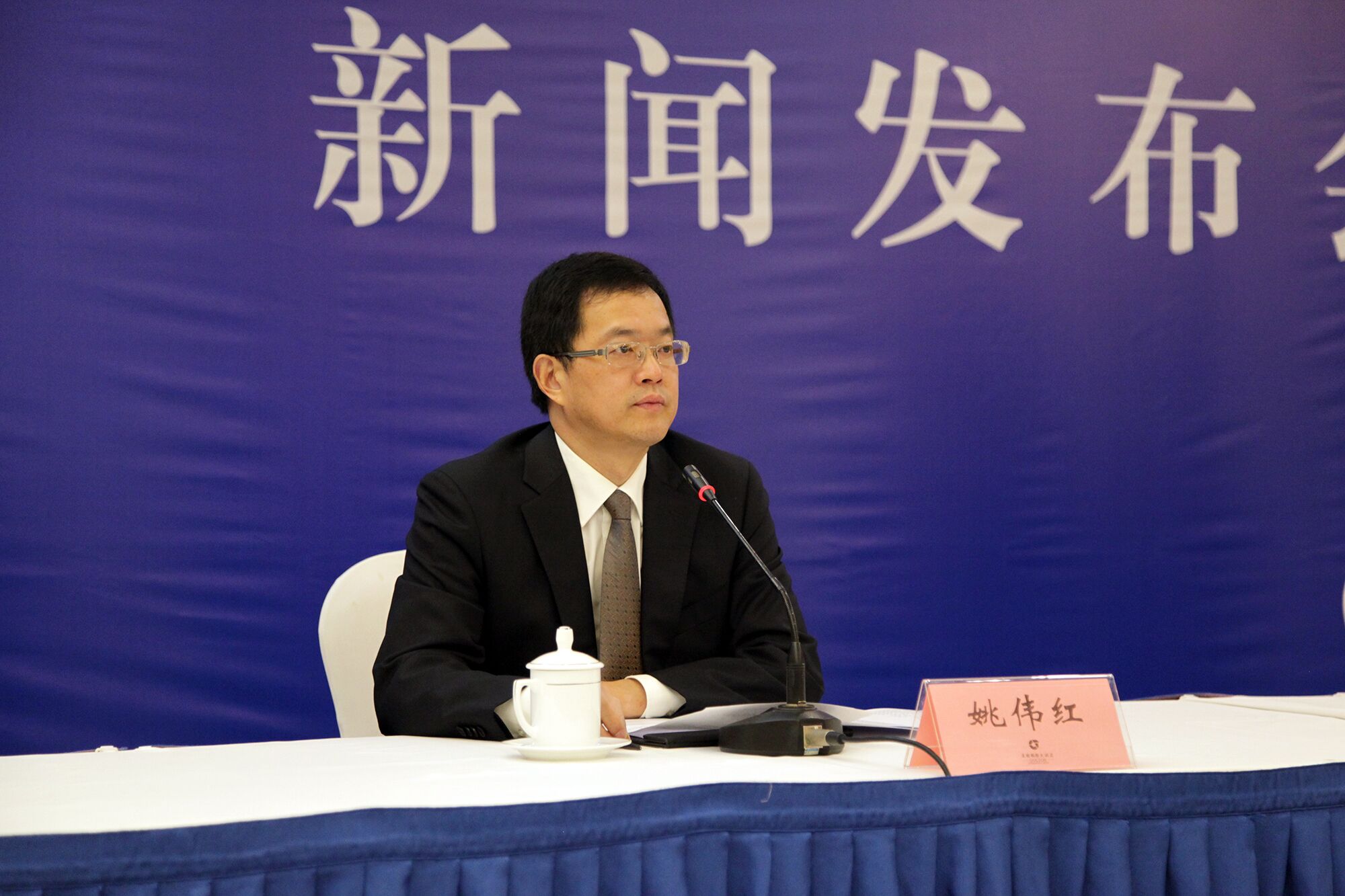 湖南省人民政府新闻办新闻发布处处长姚伟红主持今天的发布会.