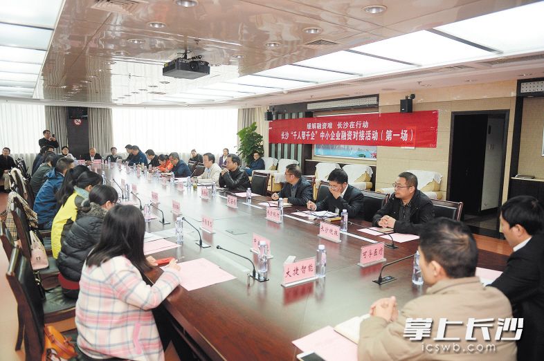 日前，长沙市首场“千人帮千企”中小微企业融资对接活动在雨花经开区管委会举行，现场为中小微企业解决融资难题。 余劭劼 摄