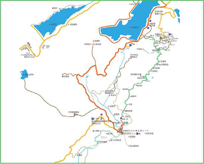 黑麋峰国家森林公园游览地图