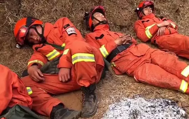 视界 | 中国消防员灭火后累倒在地照片感动英媒:这才是英雄!
