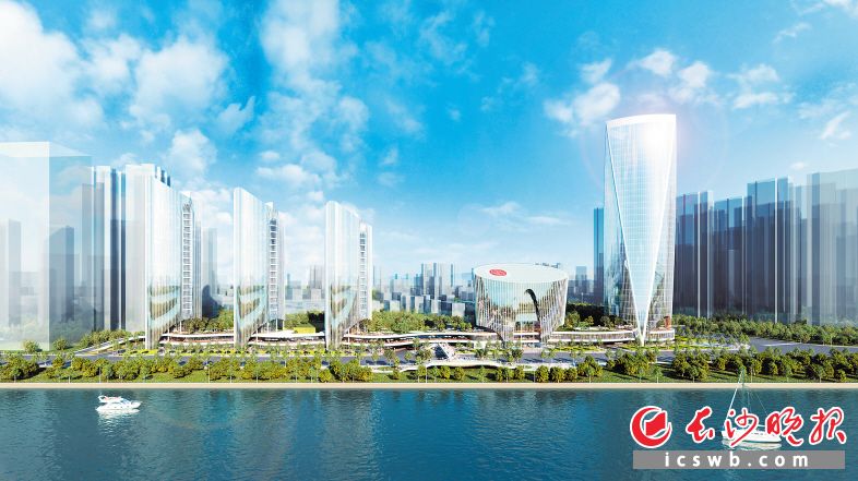 三湘银行总部大楼项目由贝聿铭之子贝建中操刀设计。图为项目效果图。 资料图片