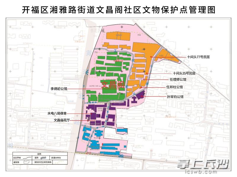 文昌阁文物点导览图。