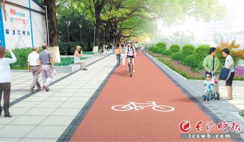 湘江风光带自行车道设计效果图