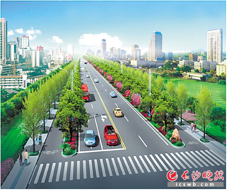 先锋路（大托路—韶山路）道路工程目前已动工，预计明年9月建成通车。效果图