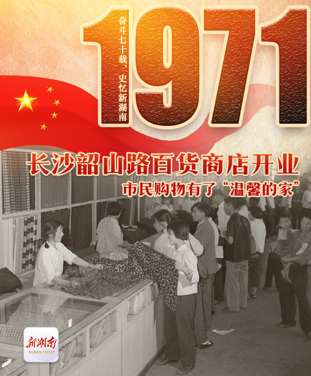 奋斗七十载 史忆新湖南丨1971·长沙韶山路百货商店开业:市民购物有了