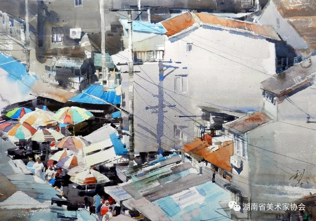 李利民 李超然 /上海风情/56cm×76cm/纸本设色