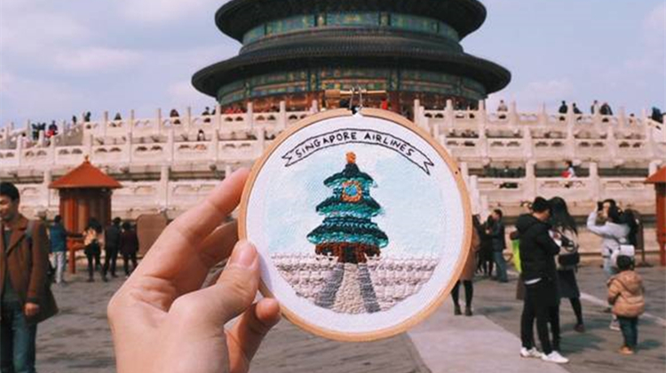 新加坡女孩用中国刺绣，画出了全世界的美景