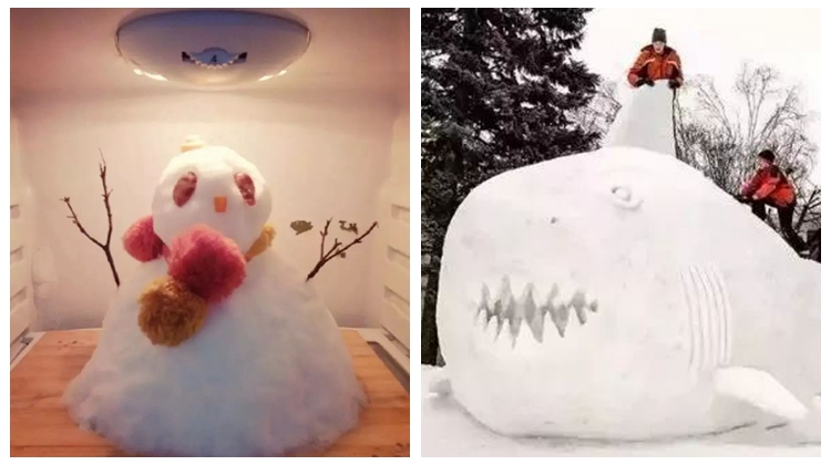 南北玩雪姿势PK 南方人太太太可爱了……