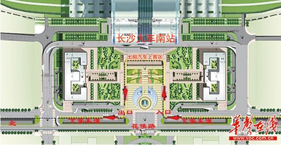 长沙南站平面分布图图片