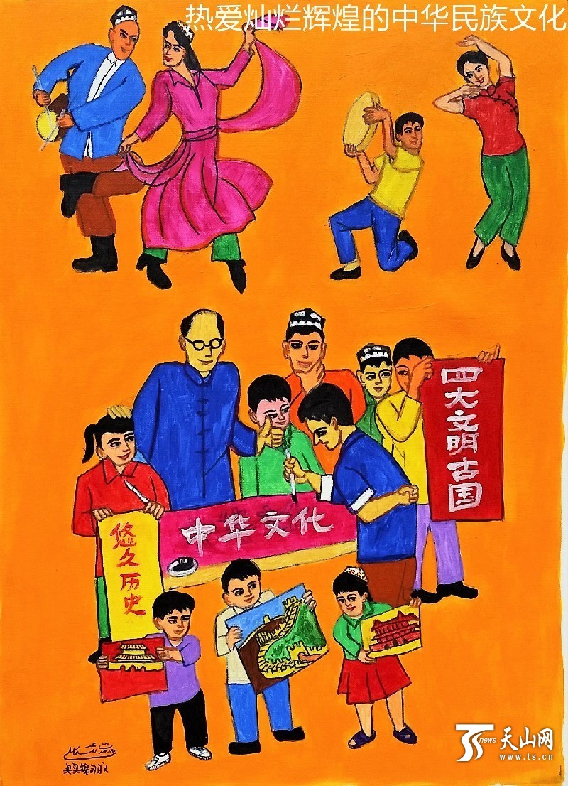 麦盖提县农民画家创作60幅主题农民画献礼新疆60年大庆