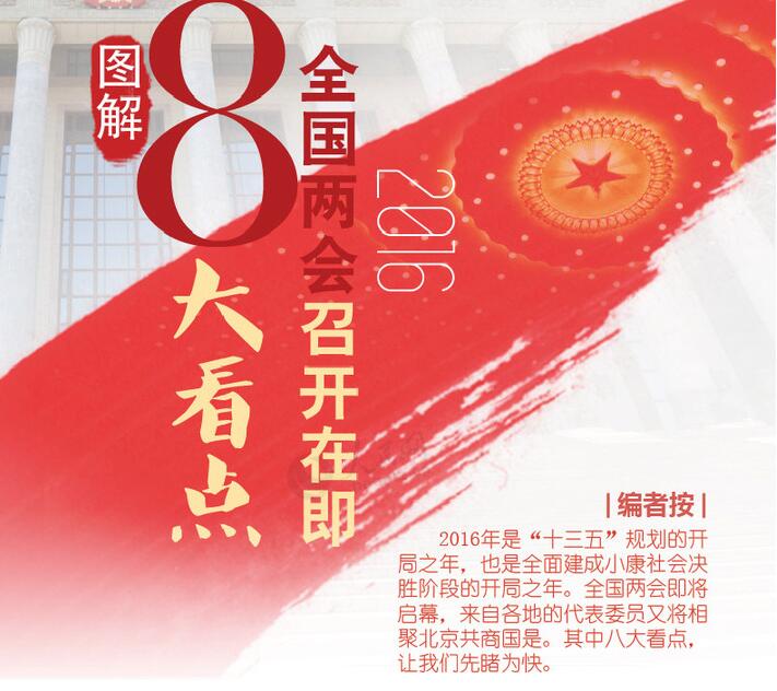 2016全国两会召开在即 图解八大看点