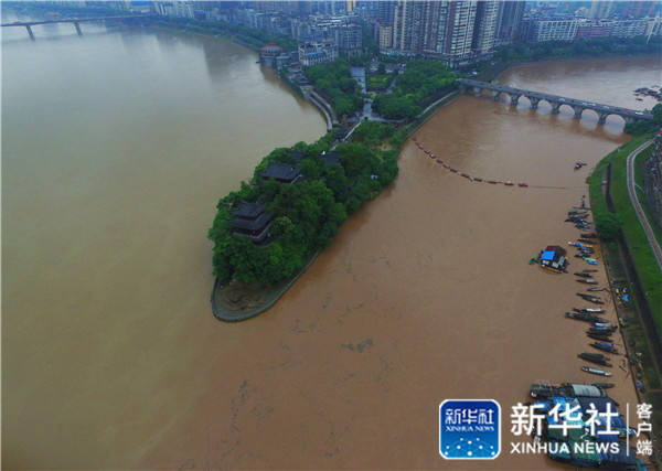 强降雨袭湘 湘江衡阳段支流洣水、蒸水水位上涨