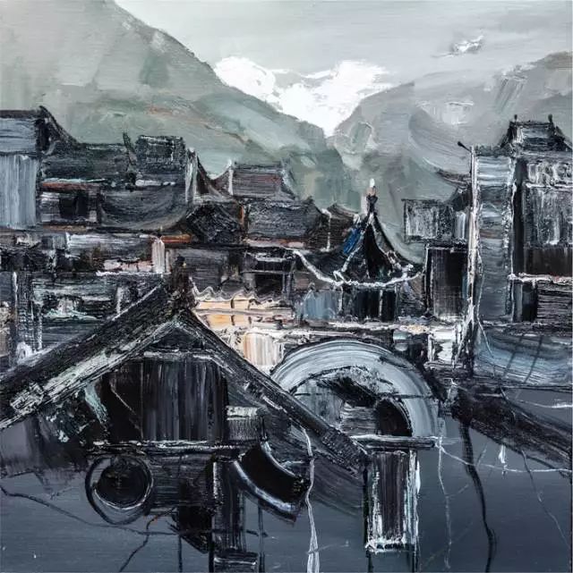 李谟中 边城系列之二 80x80cm