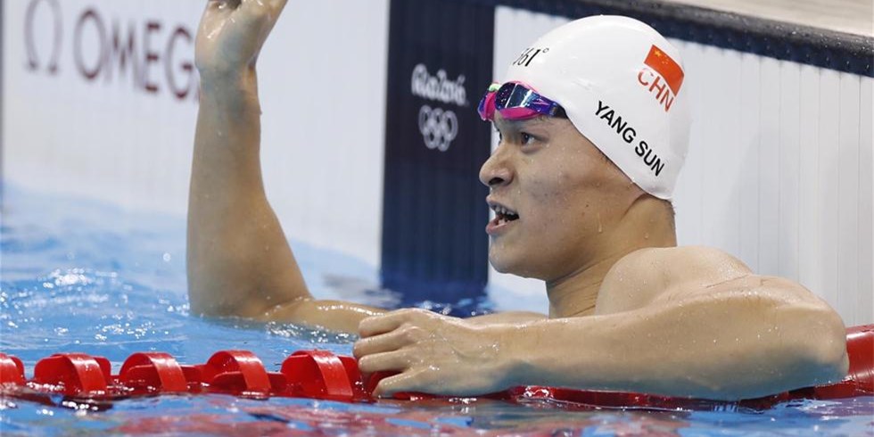孙杨以小组第1晋级里约奥运200米自由泳决赛