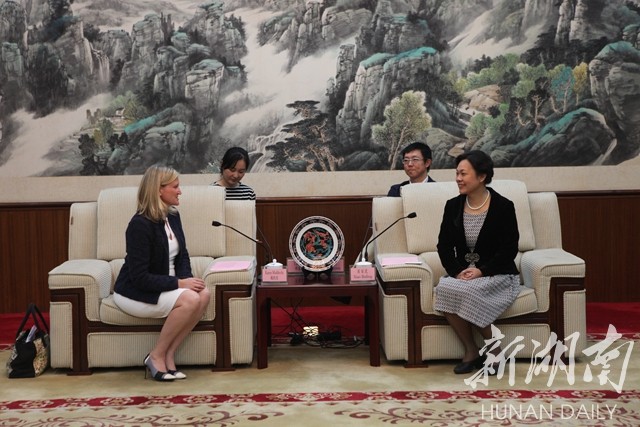 英国驻广州代总领事访湘 肖百灵会见