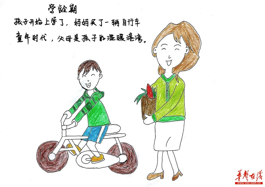 长沙医学院学子感恩节手绘成长漫画图感恩父母