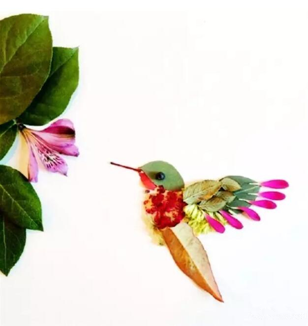 她画画从来不用颜料和笔 她用鲜花