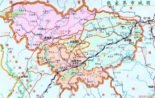 湖南桑植县乡镇地图图片