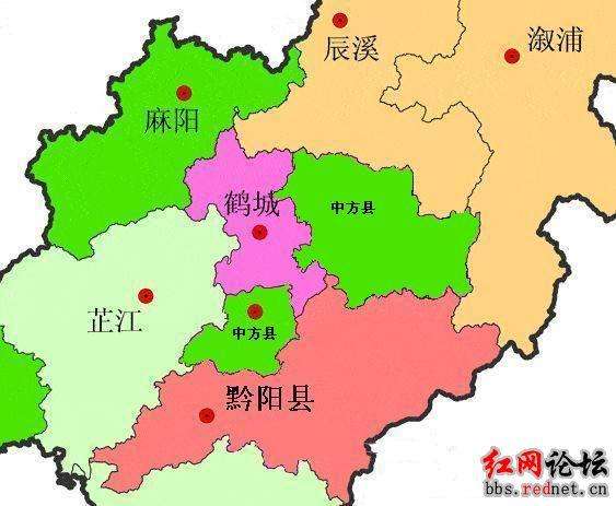 怀化市鹤城区行政地图图片