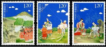 邮票上的清明文化：“祭祖”、“踏青”和“插柳”