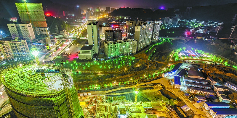 湖南湘西经济开发区夜景灿若星河