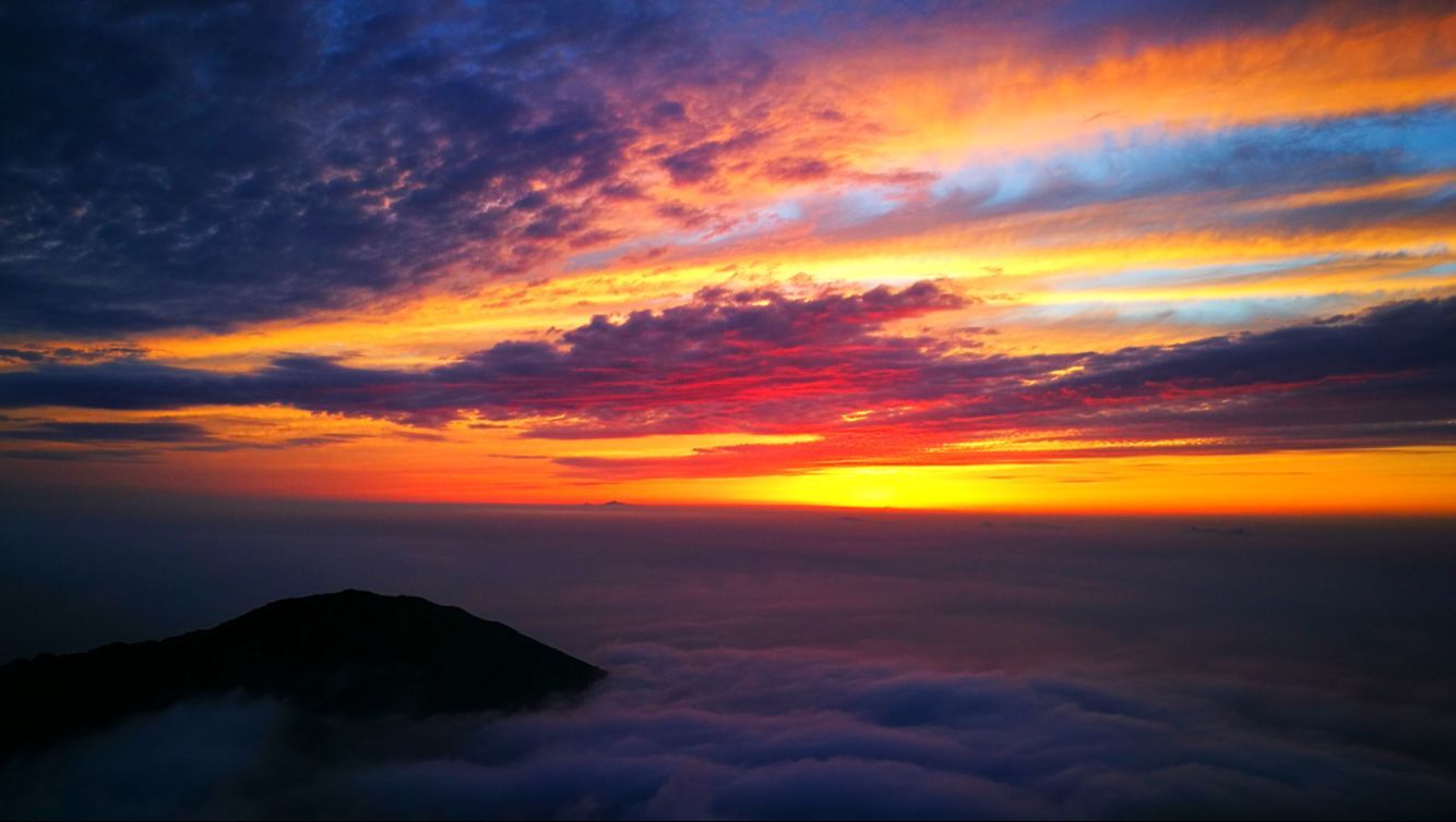 6月7日,雨後初晴的南嶽衡山出現雲海美景.