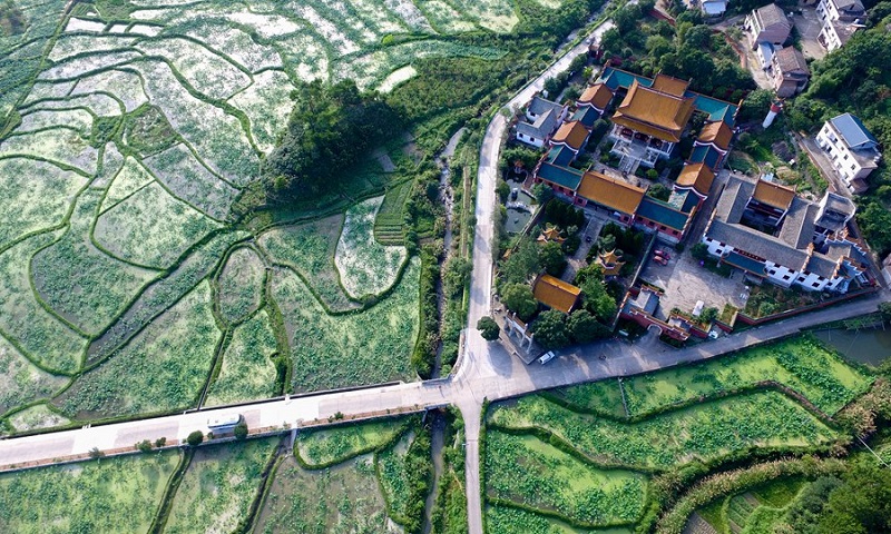 月光下村落，诗意里的荷田-----南岳水帘洞