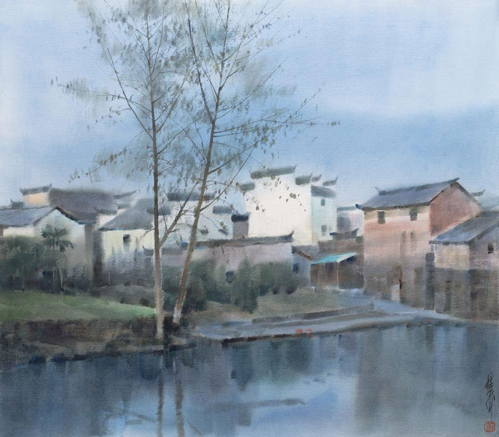 悦图丨黄铁山作品《婺源组画之四晨雾》