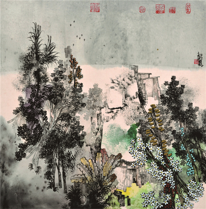 悦图丨袁绍明美术作品光风霁月