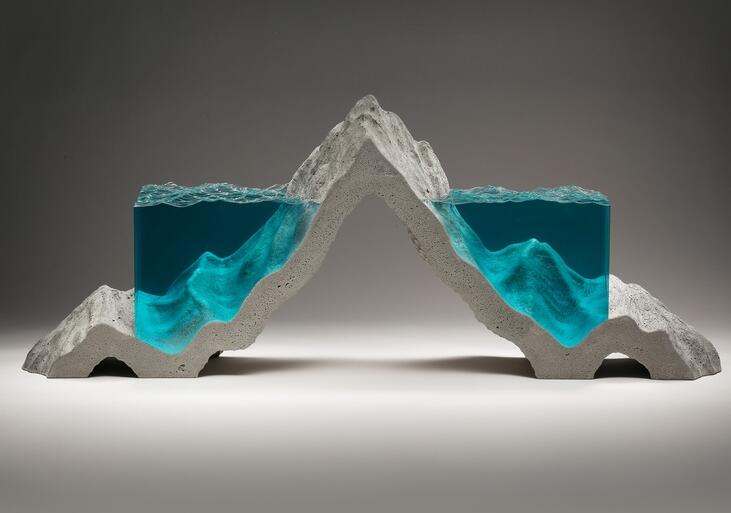 艺术家Ben Young用混凝土和玻璃制作出精美的水体雕塑