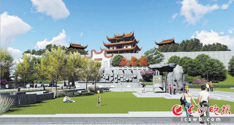 提质改造后的天心阁景区效果图。长沙晚报记者 周柏平 通讯员 周惠 翻拍