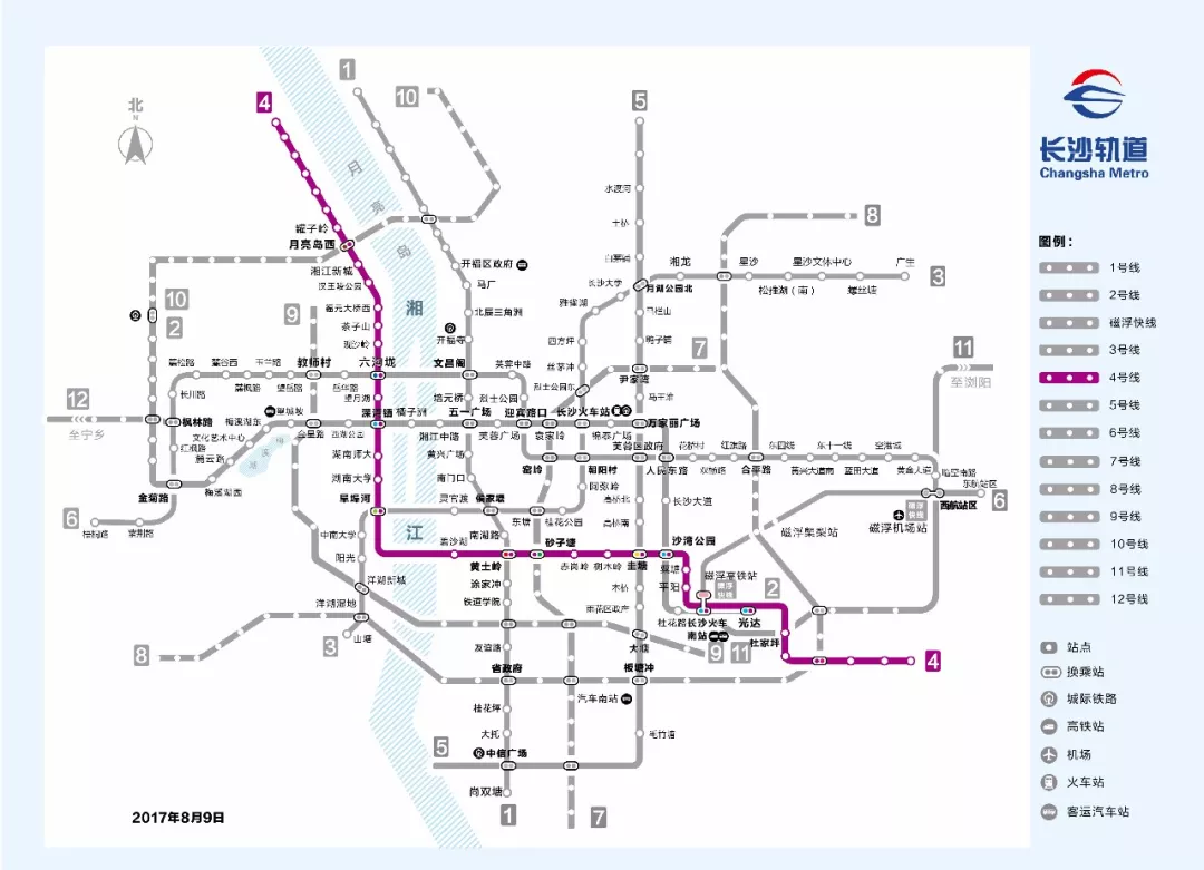 (长沙地铁4号线线路图