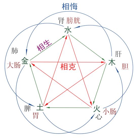 五行相生相克脏腑图片